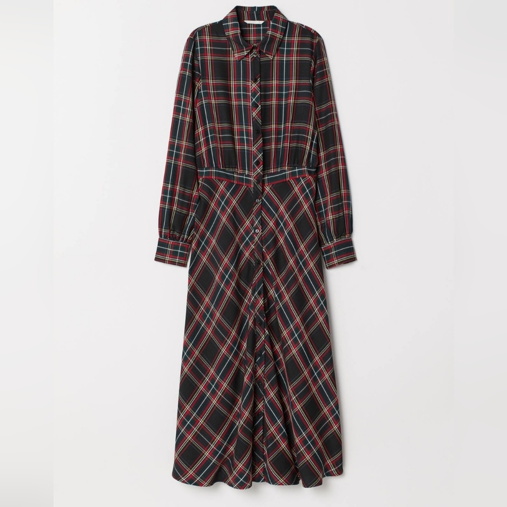 Plaid Long Sleeve Dress